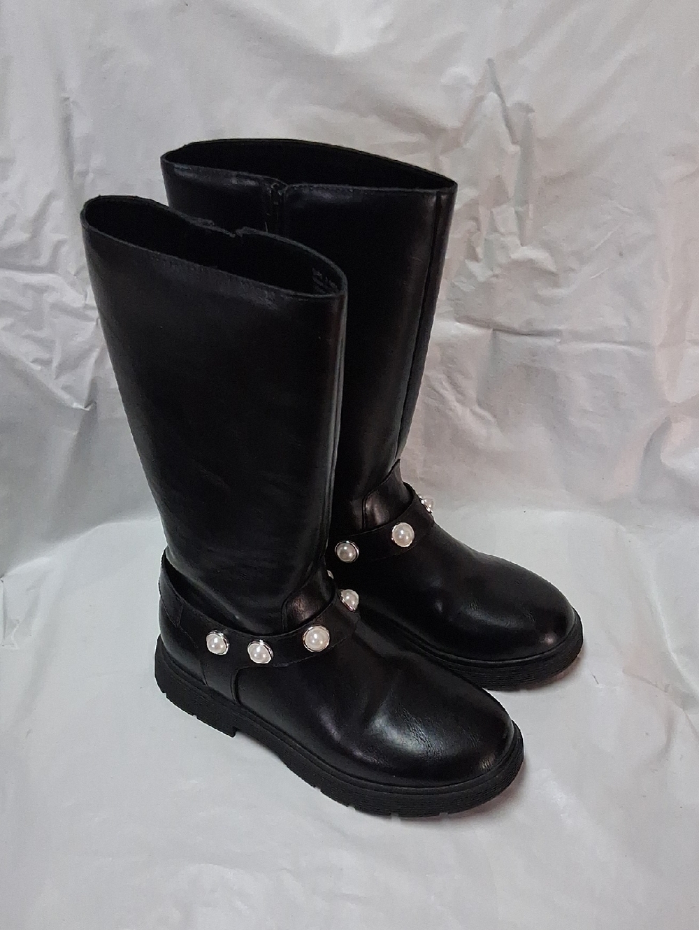 Sonoma Black Pearl-Embellished Girl's Mid-Calf Boots Sz 2 NWOT